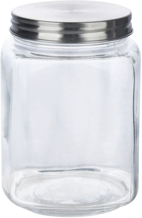 Square Glass Jars With Metal Lids - 5.4" x 3.74" x 3.74"