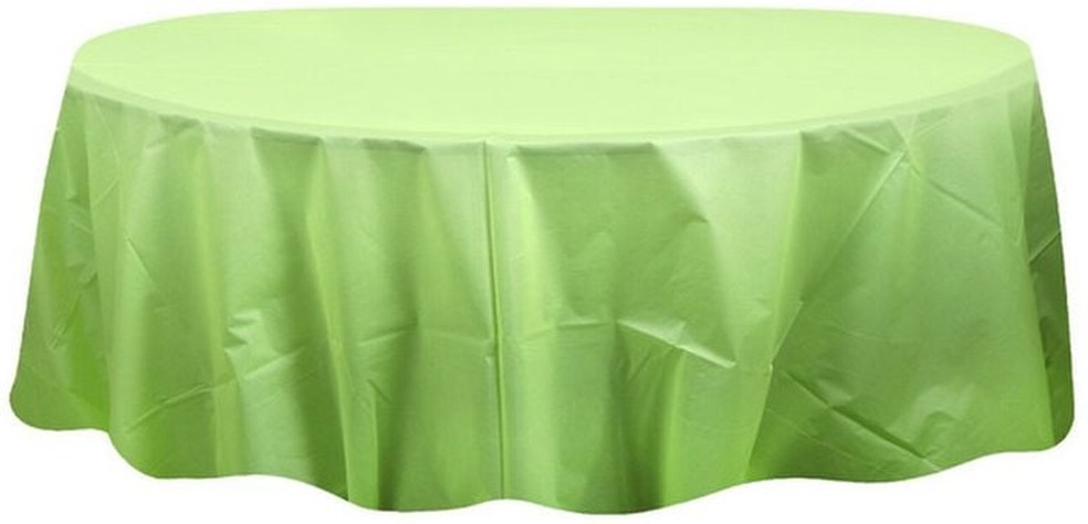 One Round Plastic Tablecovers - Neon Lime Green - 84"