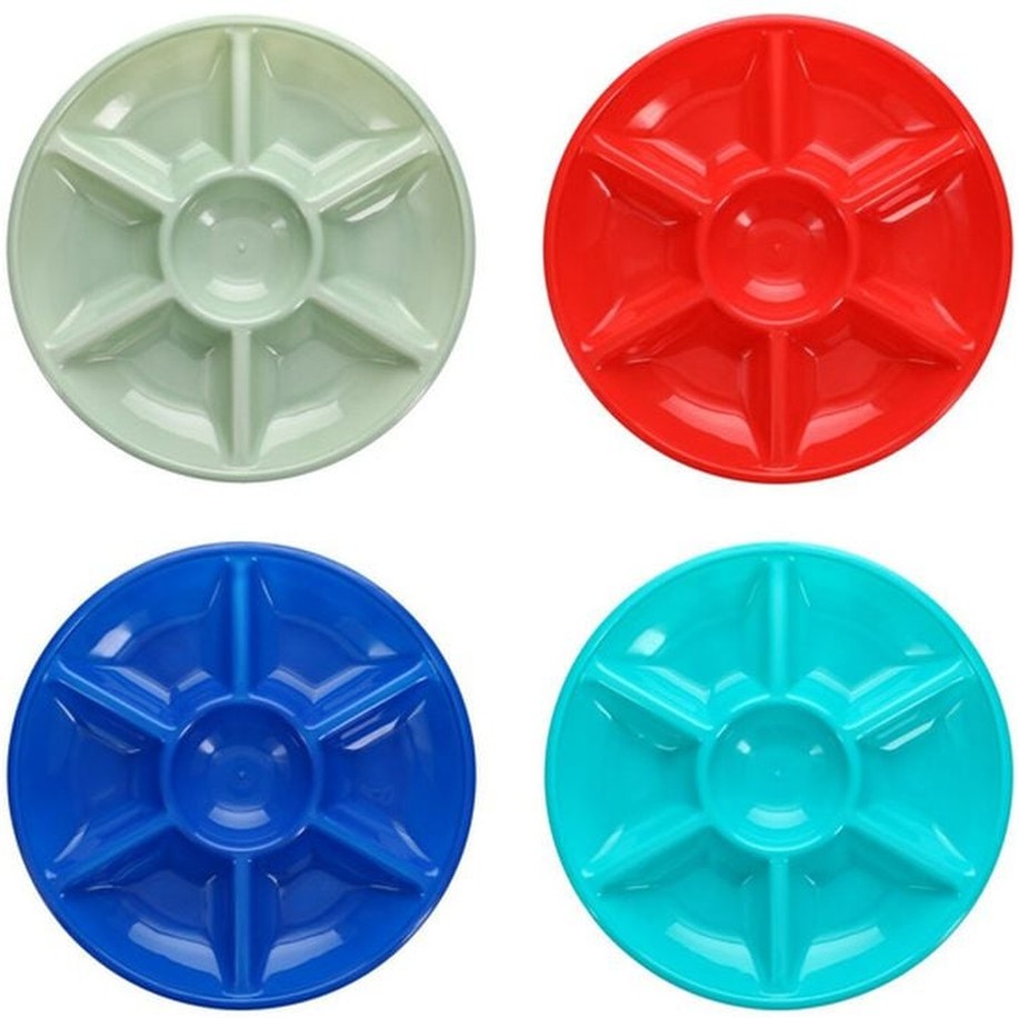 Round Plastic Veggie & Dip Trays
