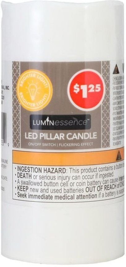 Stores 5" H LED Wax Pillar - White
