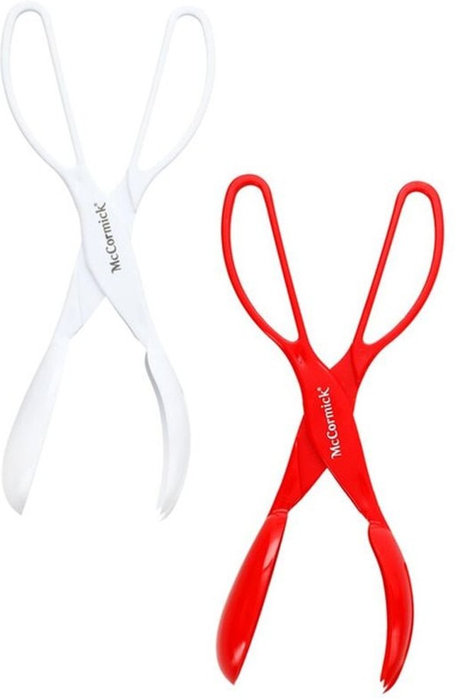Plastic Salad Tongs - Red