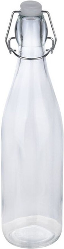 18 Ounce Glass Bottle Flask With Clasp