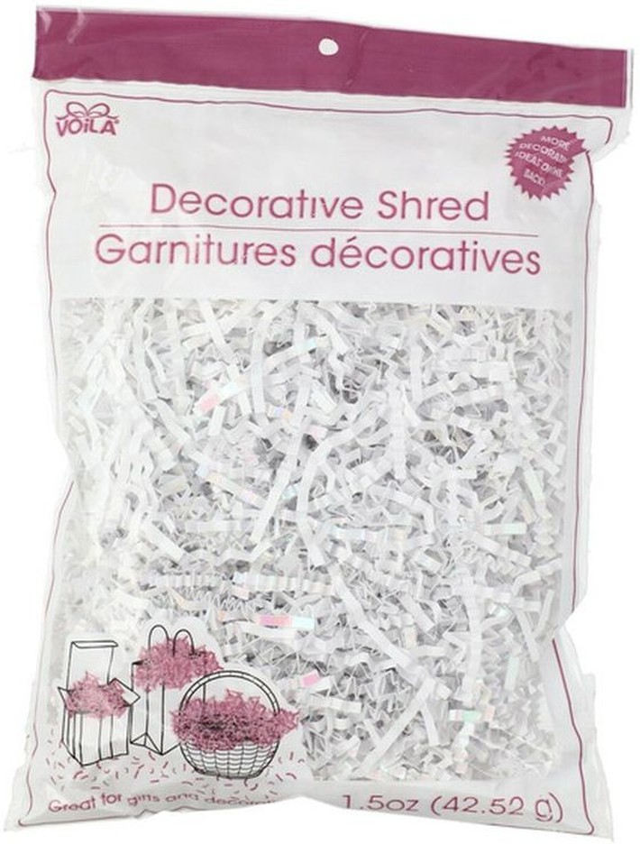 Iridescent Paper Shreds - White