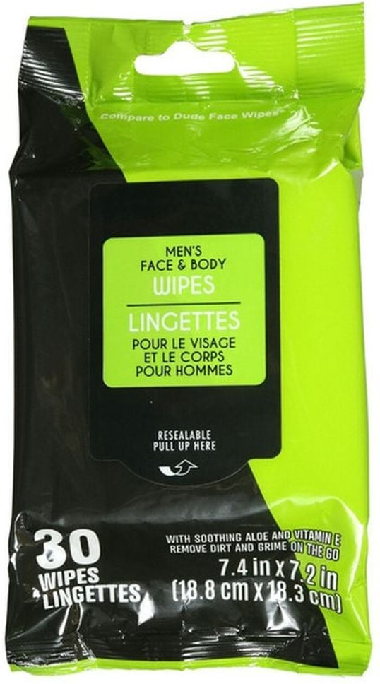 Men's Face & Body Wipes With Aloe