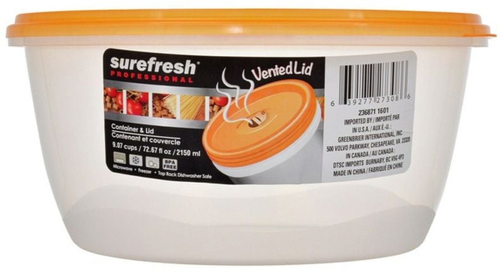 72-Ounce Round Storage Containers With Vent Lids