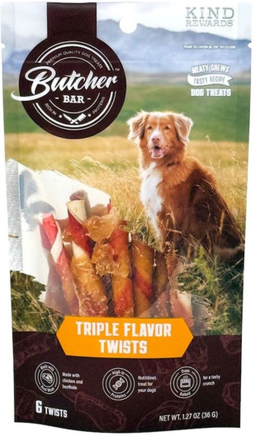 Butcher Bar Triple Flavor Twist Dog Treat
