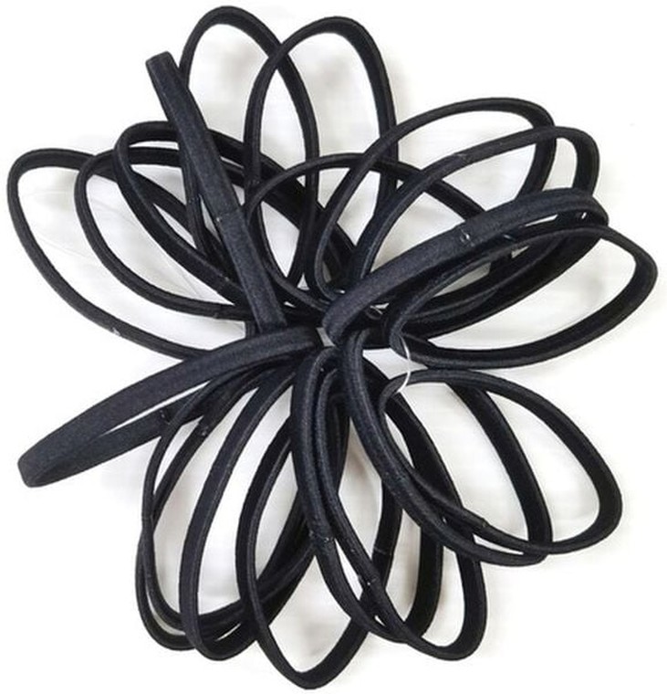 Flat Elastic Ponytail Holders - Black