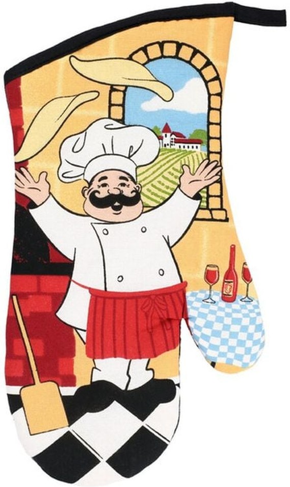13" x 7" Chef-Themed Oven Mitts