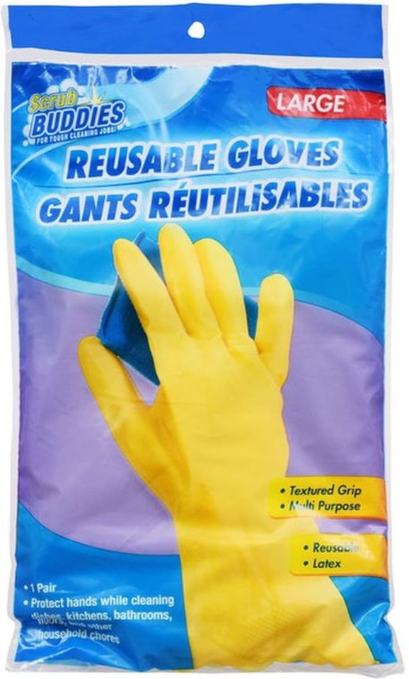 Large Yellow Reusable Latex Gloves