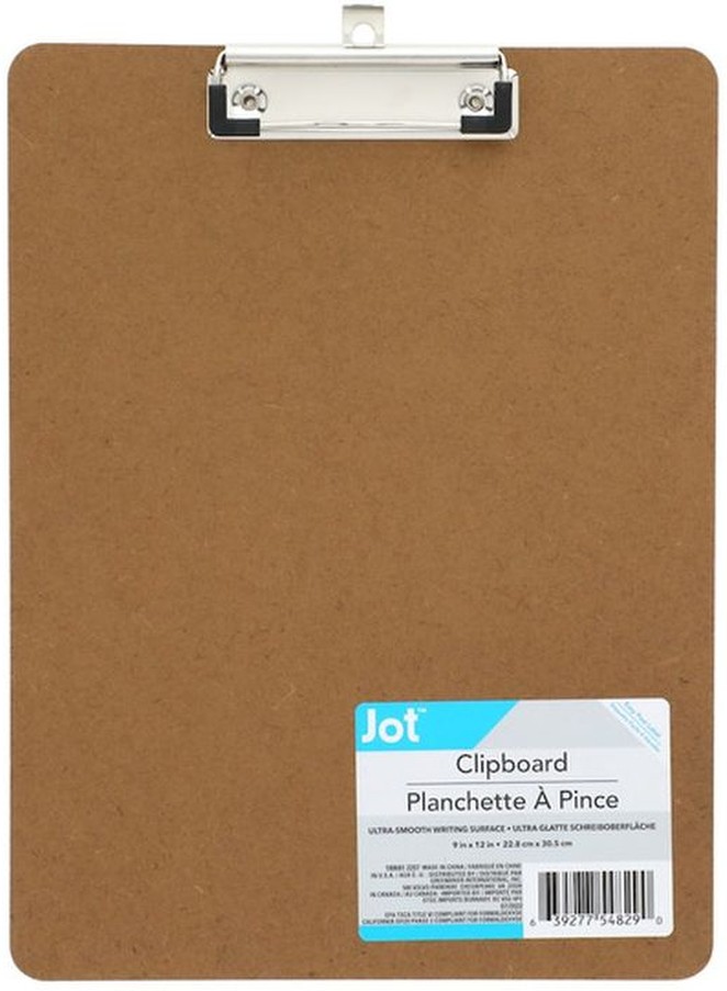 9" x 12" Wooden Clipboards With Metal Clips and Rubber Padding