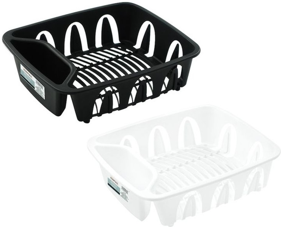 11.25'' x 13.75'' x 4.25'' White Plastic Dish Drainer