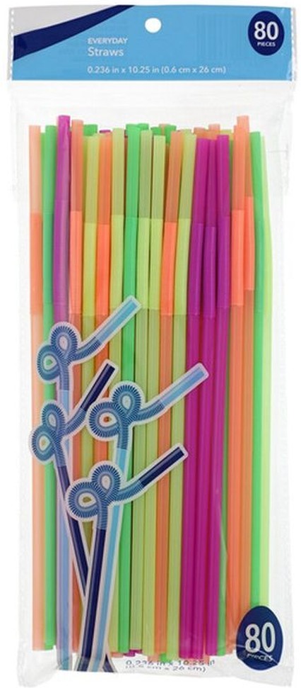Neon Color Bendy Straws With Longer Flex