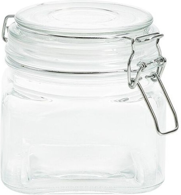 20-Ounce Glass Jar Storage Canister With Metal Clasp & Lid Wire Bale Tight Seal