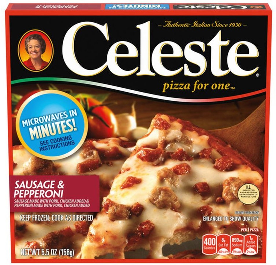 Sausage and Pepperoni Pizza for One, Individual Microwavable Frozen Pizza