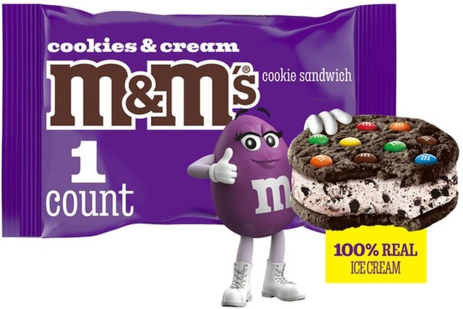 Cookies and Cream Ice Cream Cookie Sandwich pk