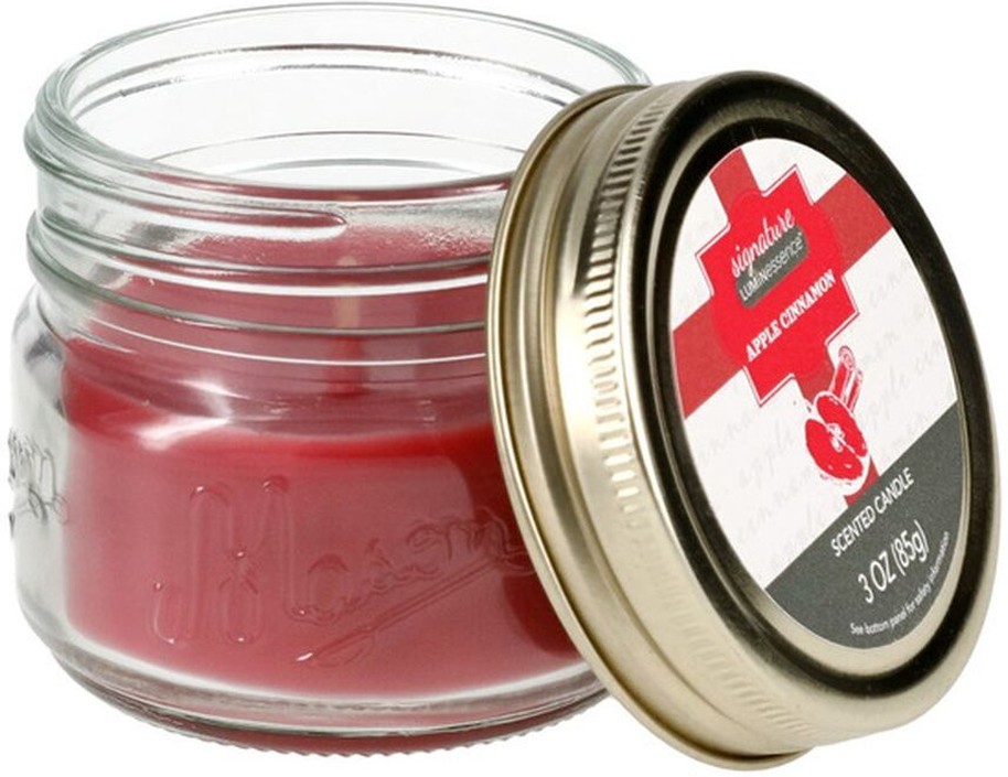 Apple Cinnamon Scented Mason Jar Candle