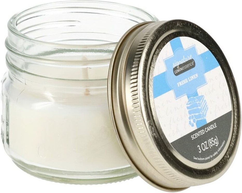 Fresh Linen Scented Mason Jar Candles
