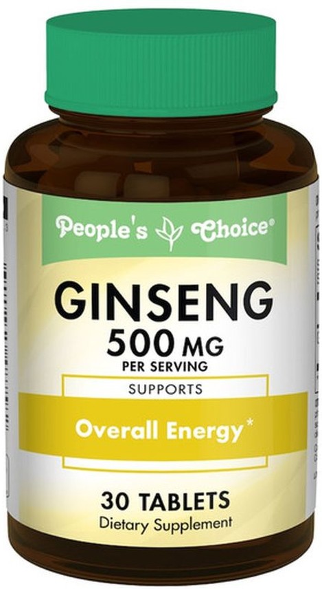 Ginseng 500 Mg / Serving Supports Overall Energy Dietary Supplement Tablets