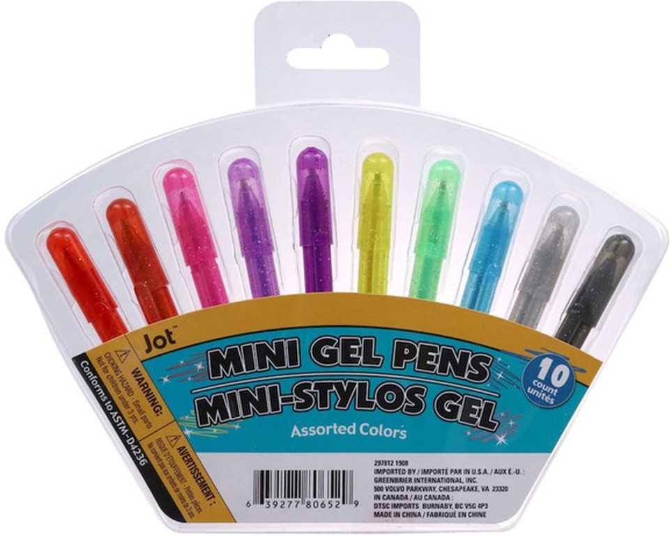 10-Piece Mini Gel Pens in Clamshell