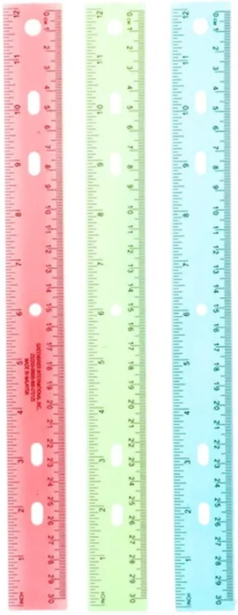 3-Packs Translucent Plastic Rulers