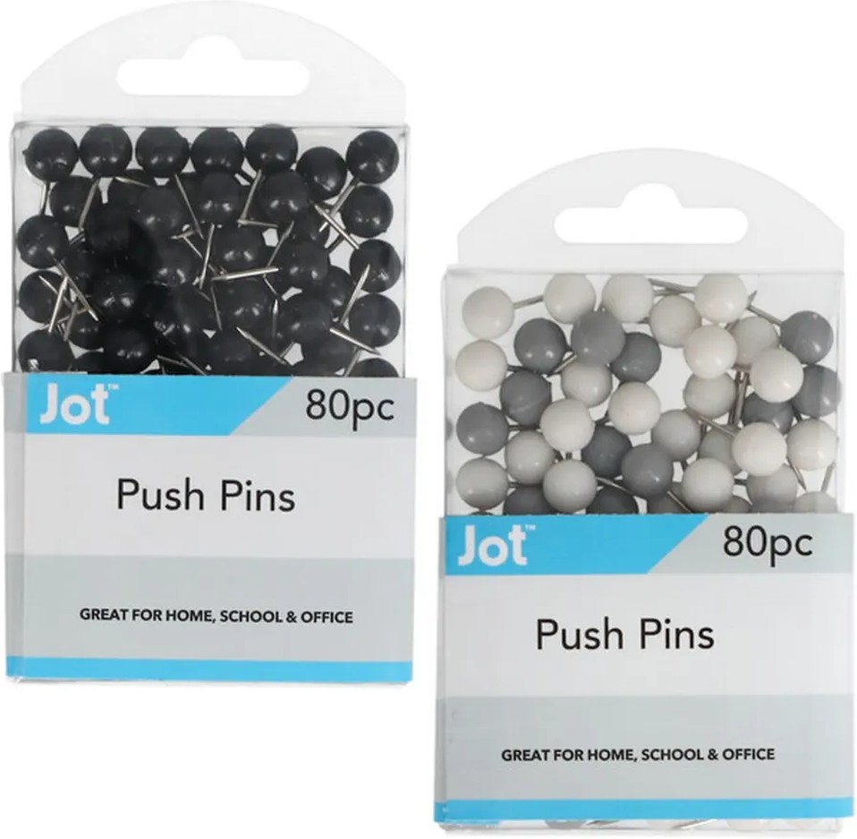 Round-Grip Plastic Push Pins