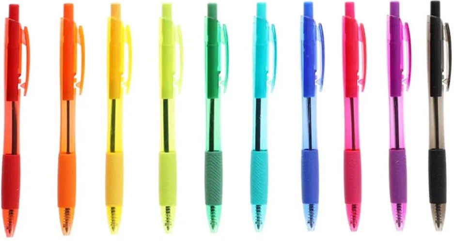 Clip Clicks Colorful Ballpoint Pens