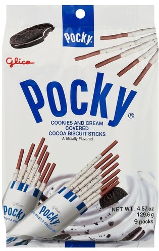 Cocoa Biscuit Sticks, Cookies and Cream Covered