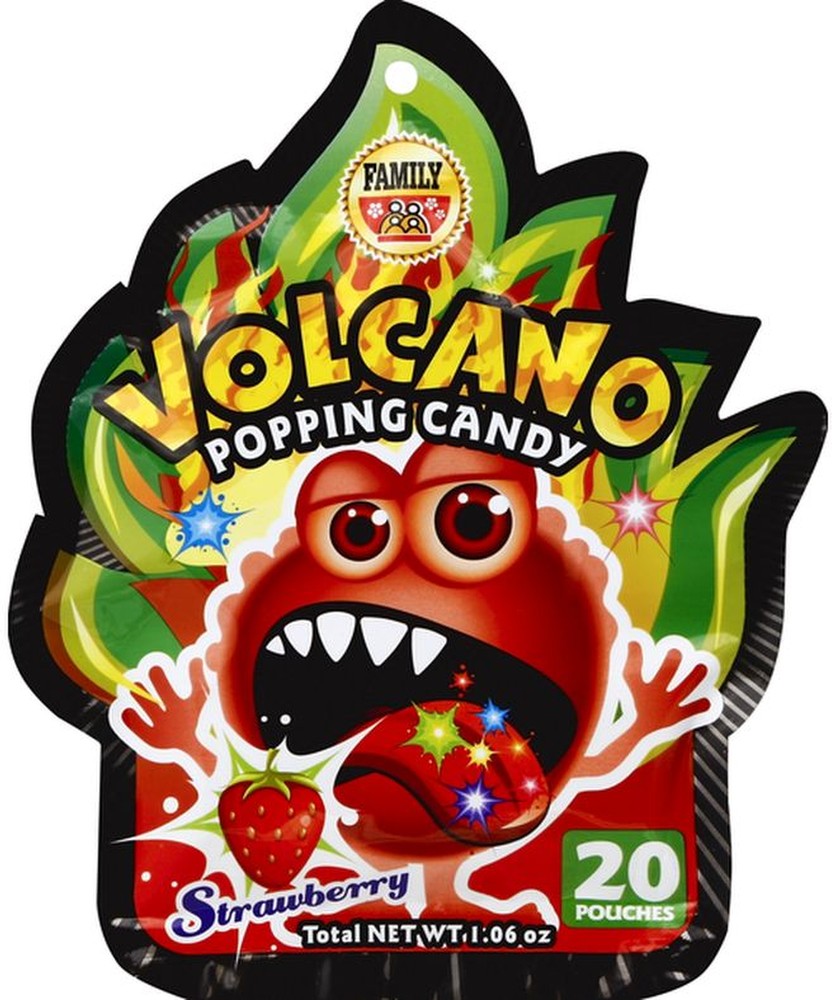 Candy, Popping, Volcano, Strawberry