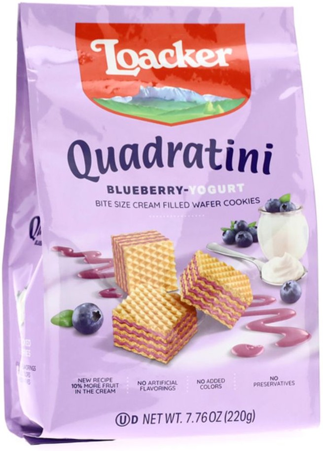 Quadratini Blueberry-Yogurt, Bite-size Wafer Cookies