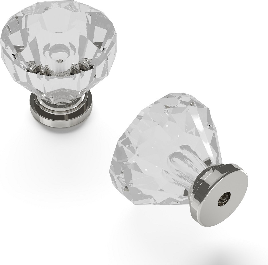 Crystal Palace 1-1/4-in Crysacrylic with Polished Nickel Round Contemporary Cabinet Knob 10 -Pack