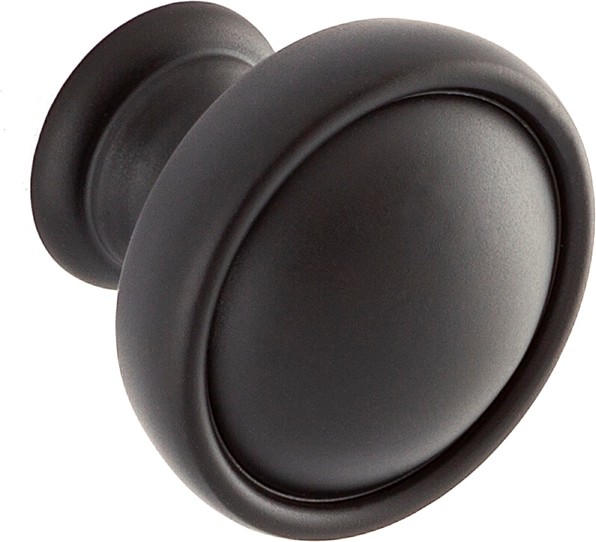 Grayson 1-1/8-in Matte Black Round Transitional Cabinet Knob