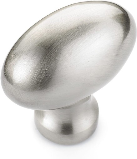 Laurier 1-9/16-in Brushed Nickel Oval Traditional Cabinet Knob