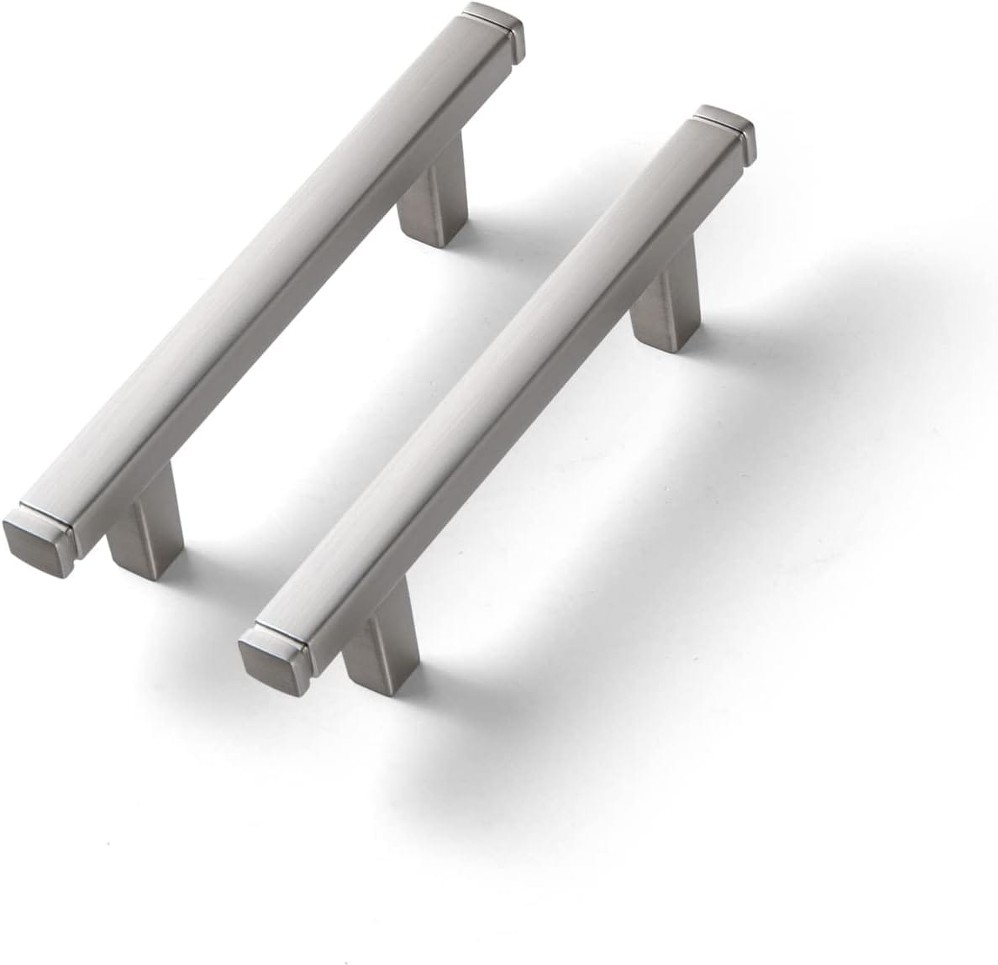 3-in , 76mm Center to Center Brushed Nickel Rectangular Handle Drawer Pull 6 -Pack