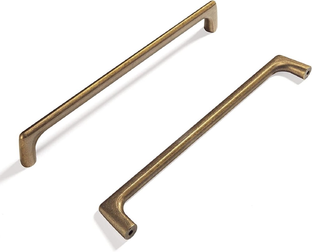 7-9/16-in , 192mm Center to Center Antique Brass Cylindrical Handle Drawer Pulls 12 -Pack