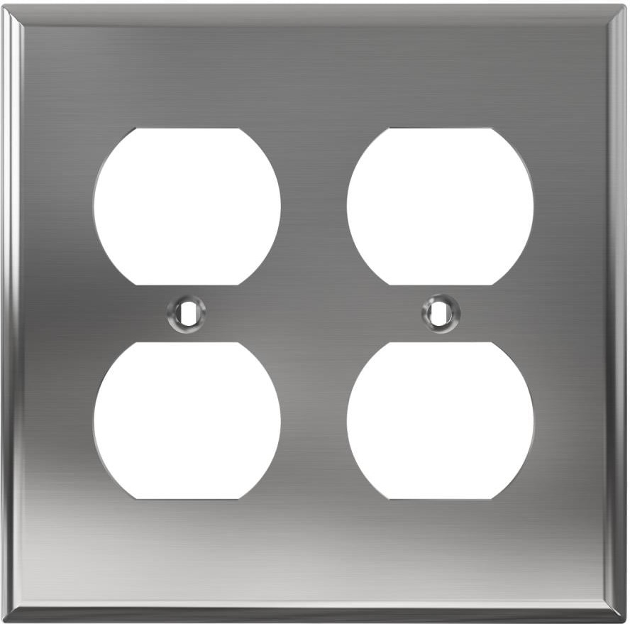 2 -Gang Standard Size Stainless steel Stainless steel Indoor Duplex Wall Plate 10 -Pack