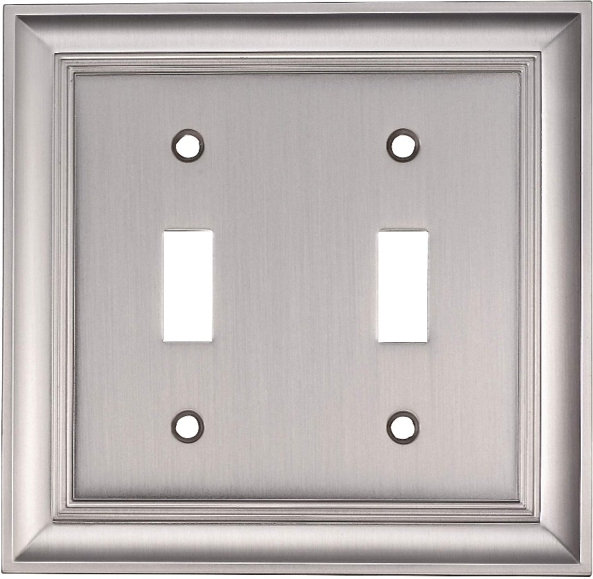 Cosgrove 2 -Gang Satin nickel Zinc Indoor Toggle Wall Plate