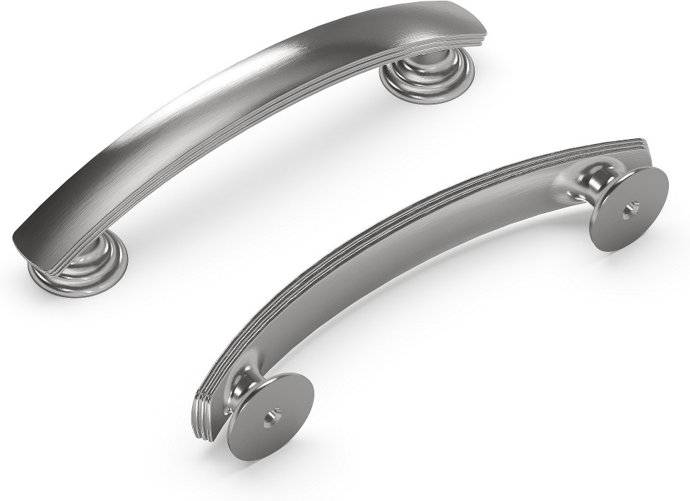 American Diner 3-3/4-in , 96mm Center to Center Satin Nickel Arch Handle Drawer Pull 10 -Pack