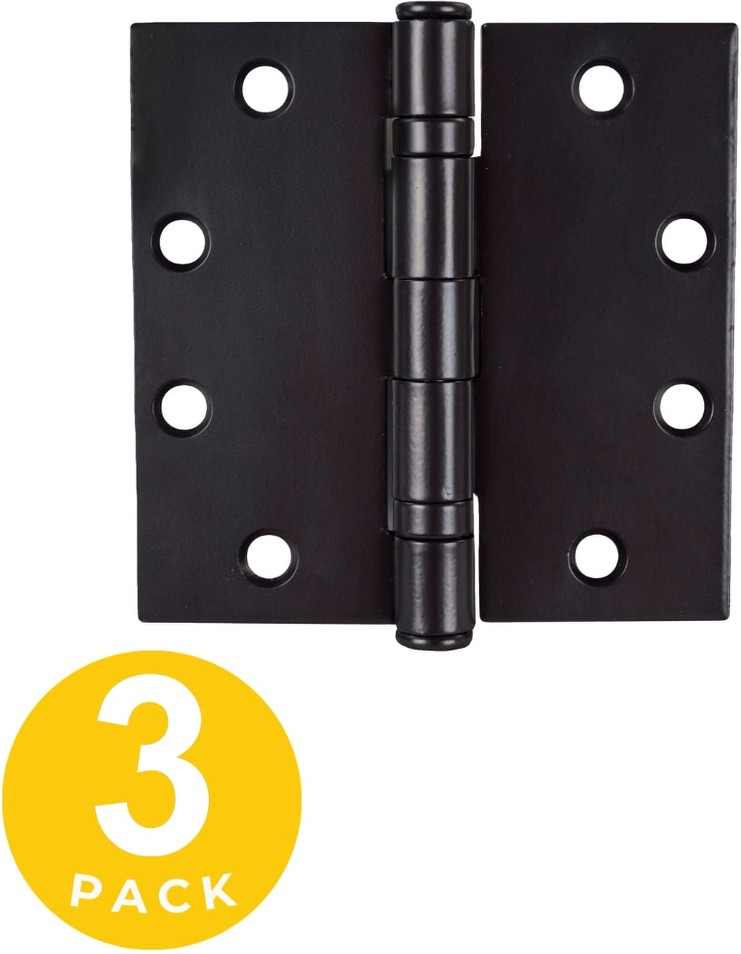 Commercial Hinge 4-1/2-in H Square Oil Rubbed Bronze Mortise Interior/Exterior Door Hinge 3 -Pack