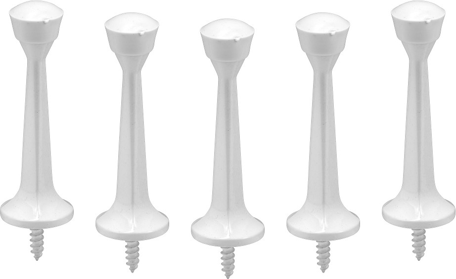 3-in White Rigid Door Stop 5 -Pack