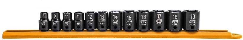 8 -Piece Metric 3/8-in Drive Set 6-point Impact Socket Set