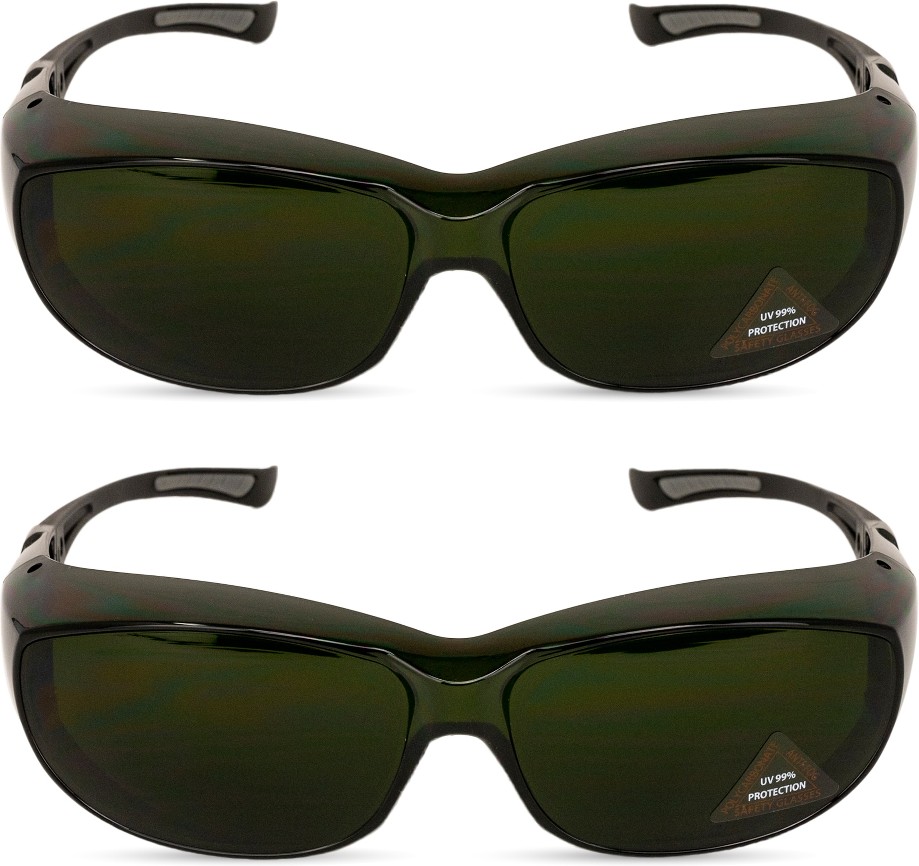 2-Pack, PrimeX IR5, Black, Anti Scratch Polycarbonate Anti-Fog Safety Glasses