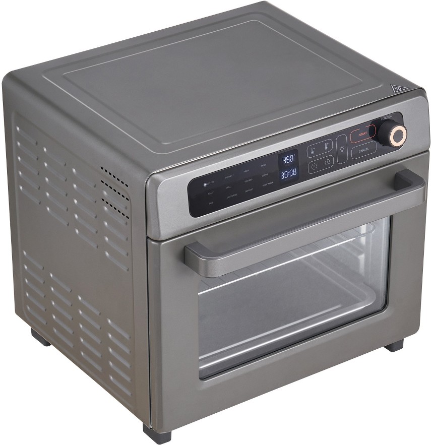 12-IN-1 25 L Air Fryer 12 -Slice Gray Convection Toaster Oven Automatic Shut-Off
