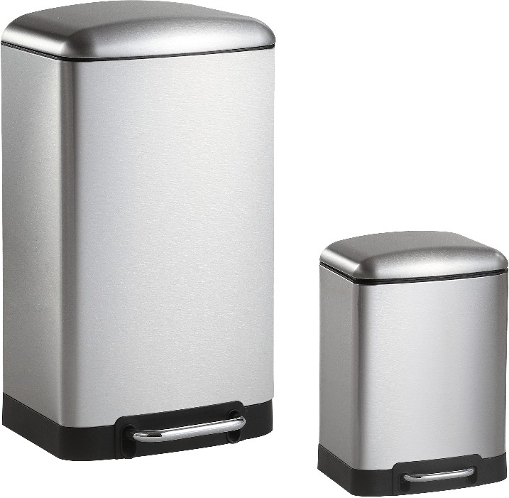 7.9 Gallon Stainless Steel Steel Indoor Kitchen Step Trash Can