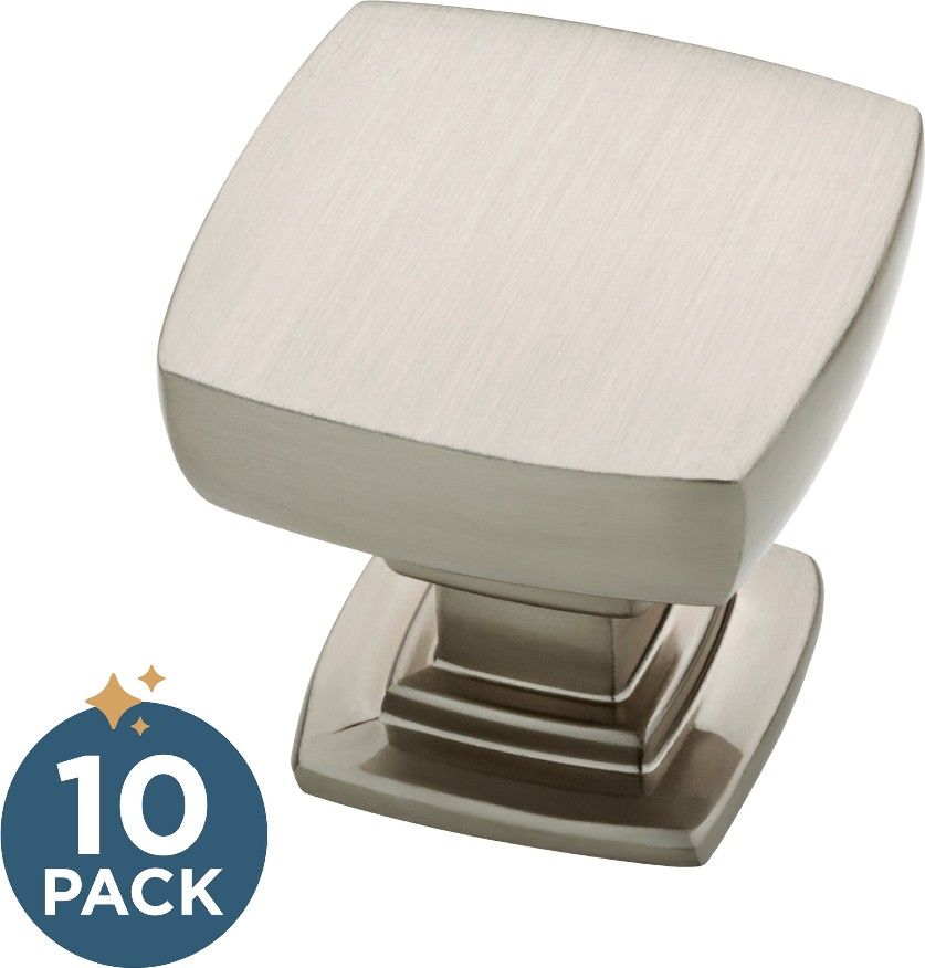 Webber 1-1/8-in Satin Nickel Square Cabinet Knob 10 -Pack
