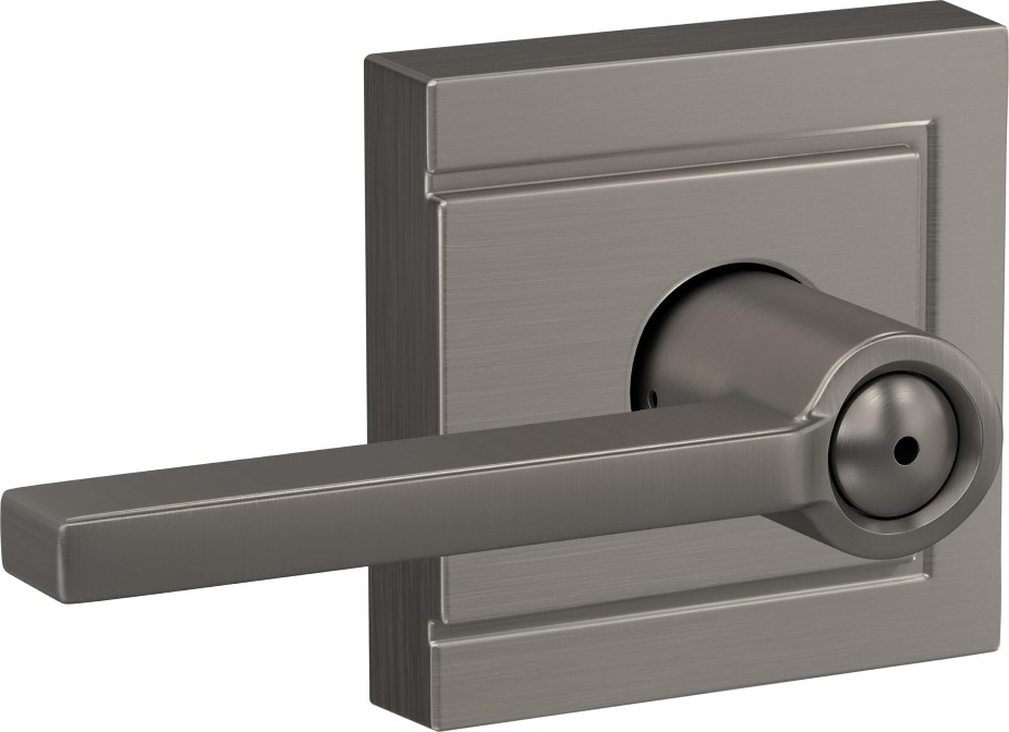 Latitude-Upland Satin Nickel Interior Bed/Bath Privacy Door Handle