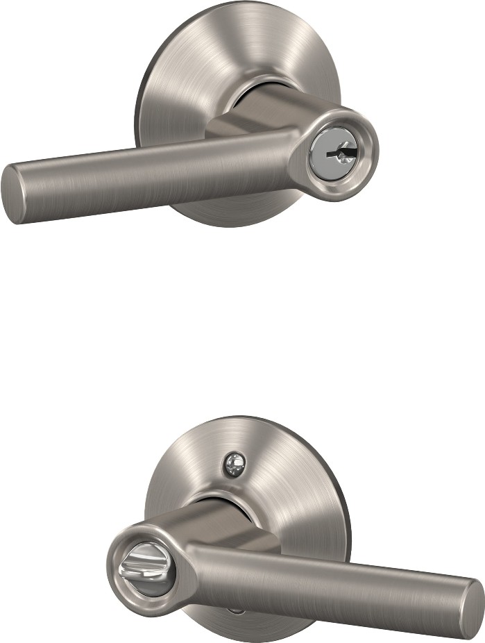 Broadway Satin Nickel Exterior Keyed Entry Door Handle