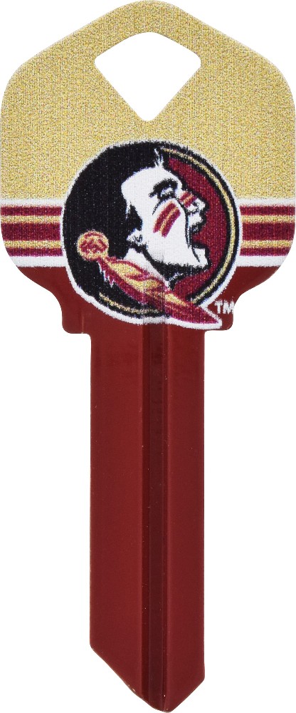 Florida State Seminoles Multicolored Decorative Key Brass House/Entry Key Blank