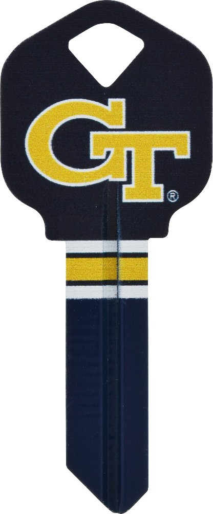Georgia Tech Yellow Jackets Multicolored Sports Key Brass House/Entry Key Blank
