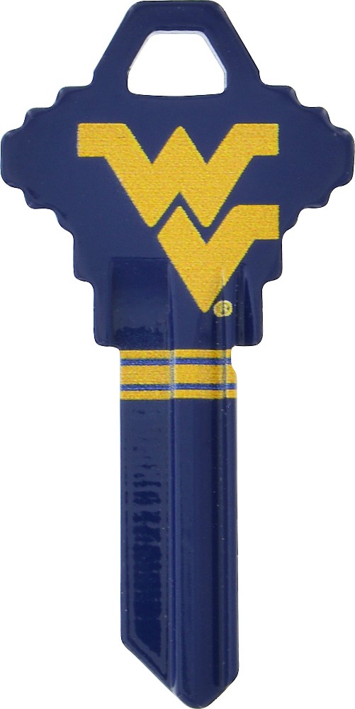 West Virginia Mountaineers Multicolored Sports Key Brass House/Entry Key Blank