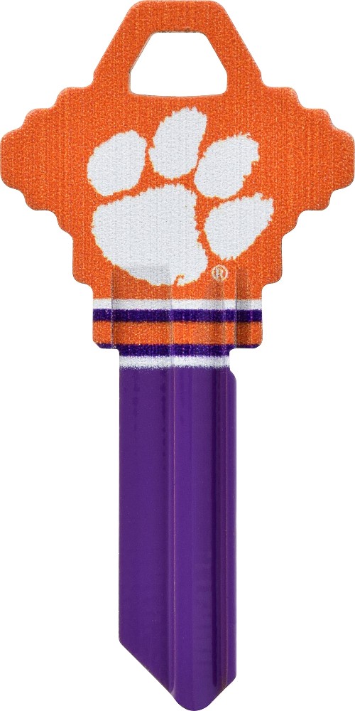 Clemson Tigers Multicolored Sports Key Brass House/Entry Key Blank